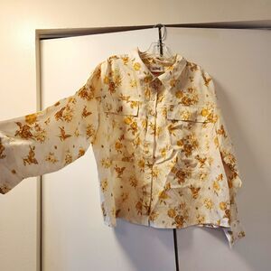 Woolrich TARGET Floral Button Down Shirt YELLOW FLORAL Lyocell 2XL NWOT Outdoor